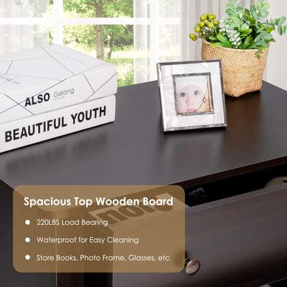 Goflame Modern Simple Dresser 3-Drawers Chest with Solid Curved Legs