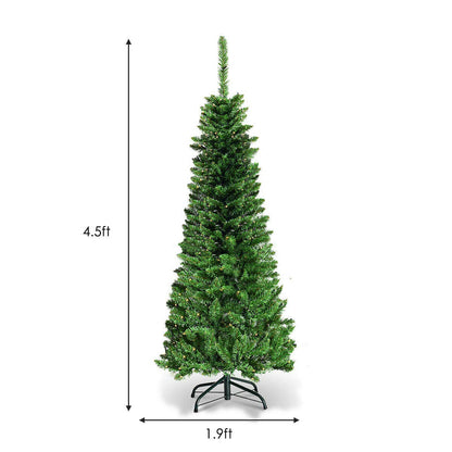 Goflame Prelit Pencil Christmas Tree, 4.5FT Premium Hinged Fir Tree - GoflameUS
