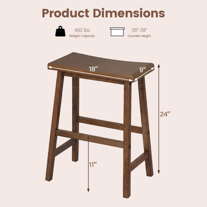 Goflame 24 Inch Counter Height Saddle Bar Stools with Footrest (2/4)