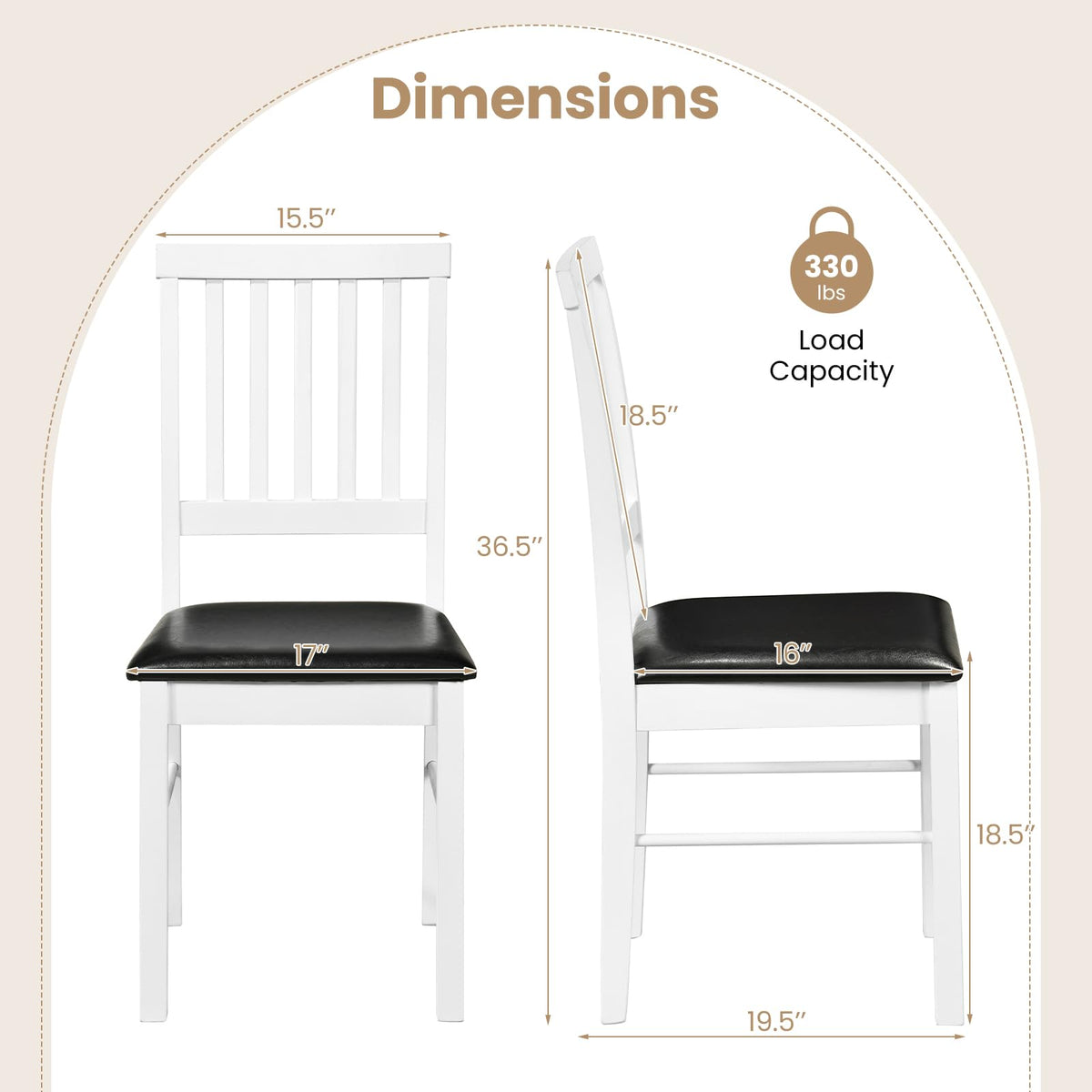 Goflame Modern Mid Century Dining Room Chairs with Hollowed Backrest