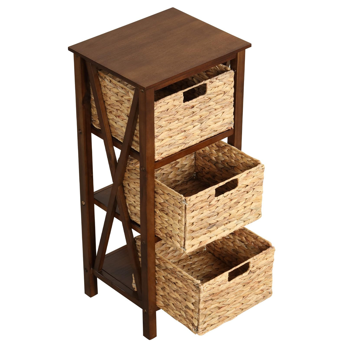 Goflame Wooden X-Design Side Table End Table