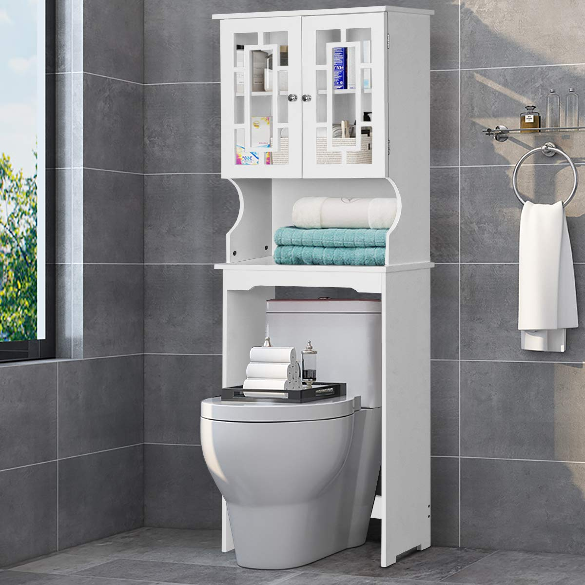 Goflame Over-The-Toilet Bathroom Storage Space