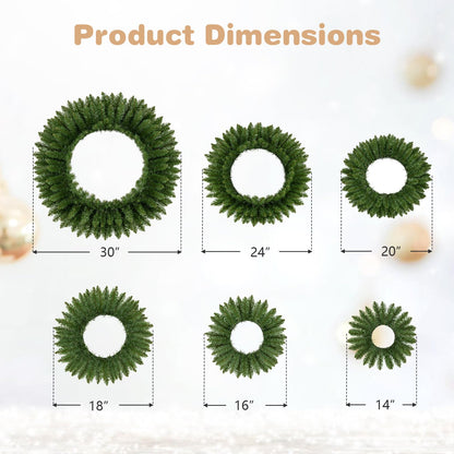 GOFLAME Nesting Christmas Wreaths Set of 6