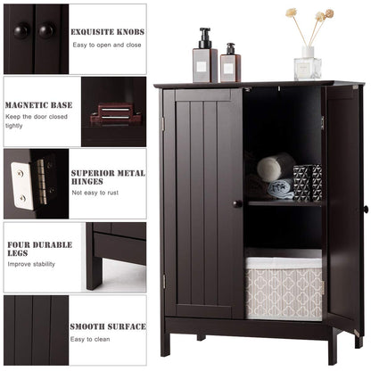 Goflame Storage Cabinet with Doors and Shelves - Freestanding Storage Organizer with Anti-Tipping Device