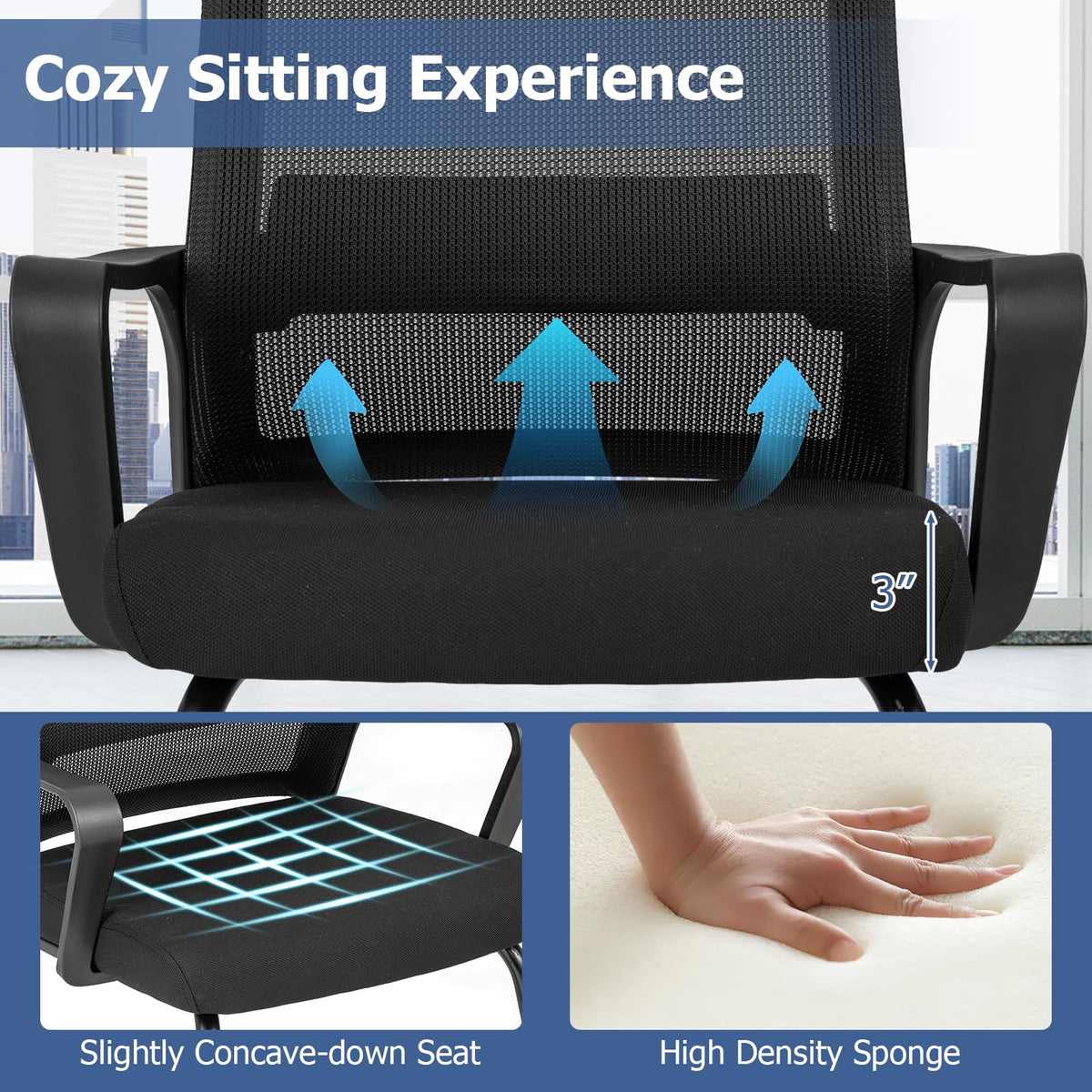 GOFLAME Office Guest Chair for Reception Conference Room