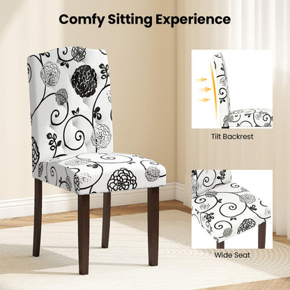 Goflame Upholstered Dining Chairs Set of 2/4 Button Tufted Fabric Upholstered Parson Chairs