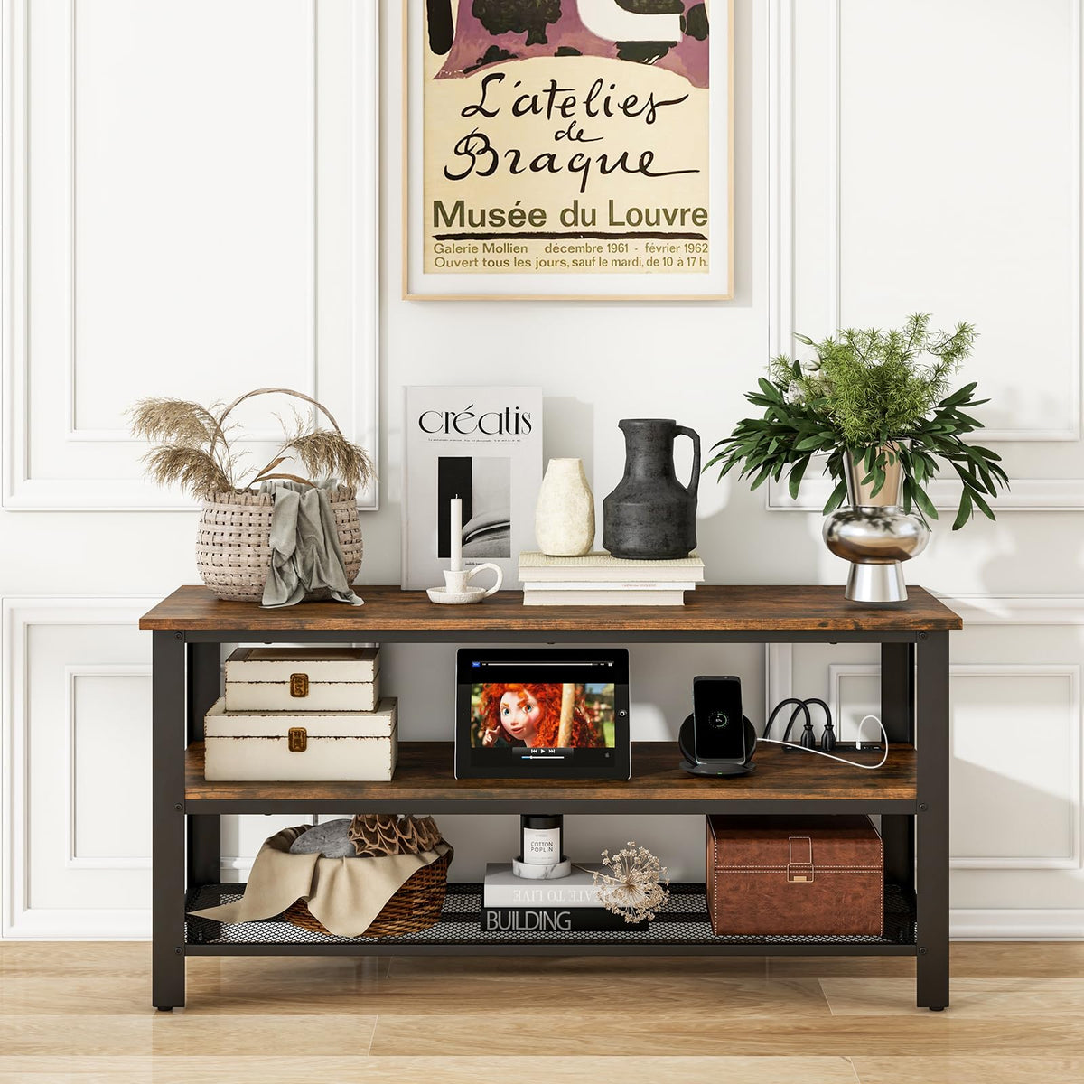 Goflame TV Stand for Bedroom, Entertainment Center for TVs up to 50”