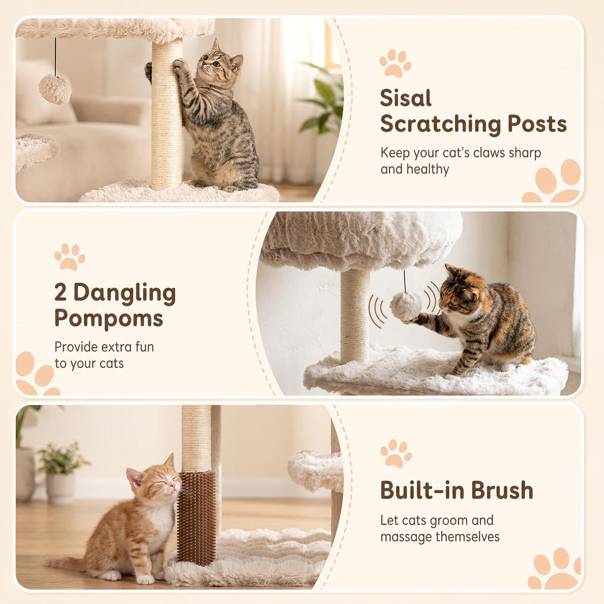 Multi-level Cat Tree with Top Perch & Cozy Condo
