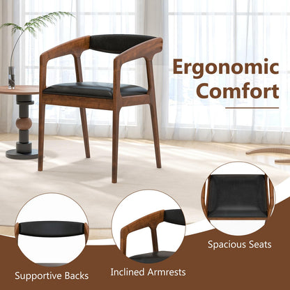 Goflame Modern Accent Chair - PU Leather Upholstered Armchairs w/Cozy Backrest & Padded Seat Cushion