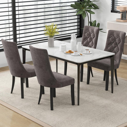 Goflame Tufted Dining Chairs, Upholstered Kitchen Chairs w/High Backrest, Rubber Wood Legs
