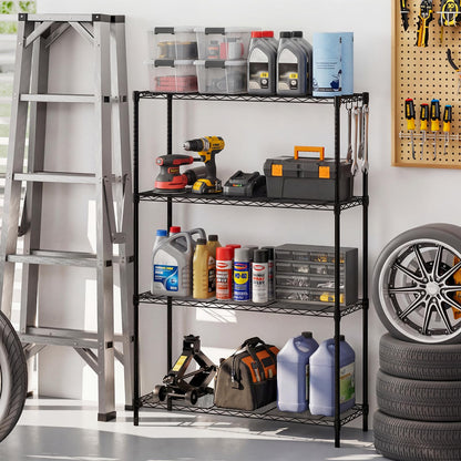 Goflame 4-Tier/5-Tier Metal Storage Shelving Unit with V-Shaped Wire Rack