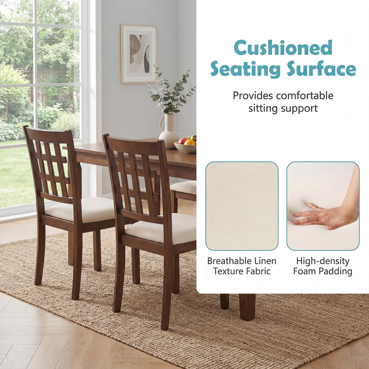 GOFLAME Wooden Dining Chairs Set of 2/4 for Dining Room