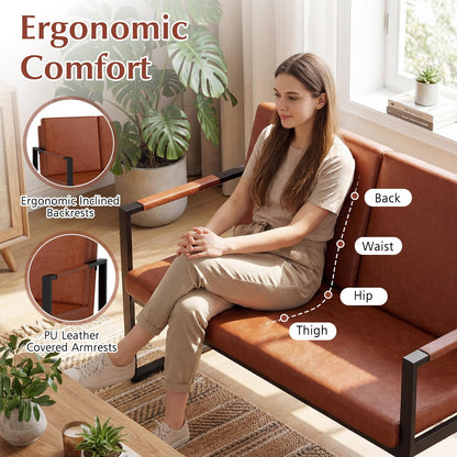 Goflame Modern Loveseat Sofa 2 Seater Small Couch