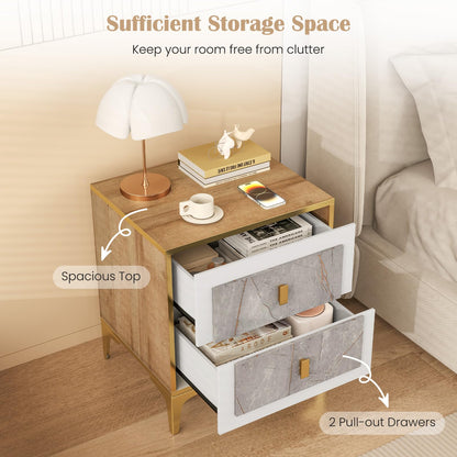 Goflame Modern Nightstand with 2 Drawers