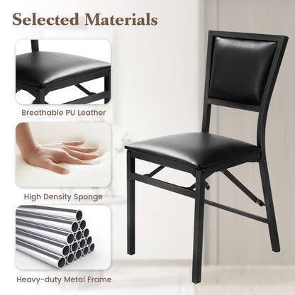 Metal Folding Chair Dining Chairs Home Restaurant Furniture - Goflame