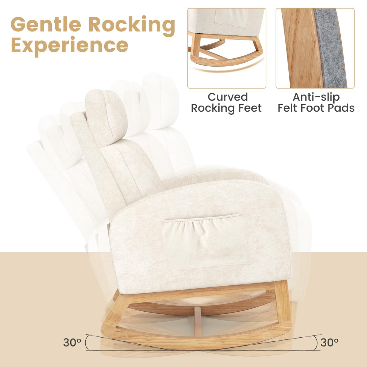 Goflame Rocking Chair Nursery for Living Room
