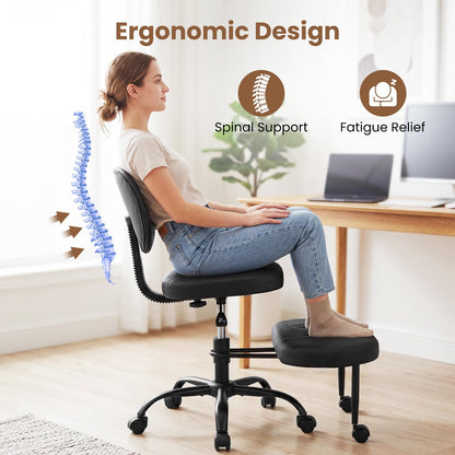 Goflame Ergonomic Criss Cross Meditation Office Chair with Wheels