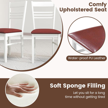Goflame Wooden Dining Chairs Set of 2/4 Armless Kitchen Chairs w/Slat Backrest
