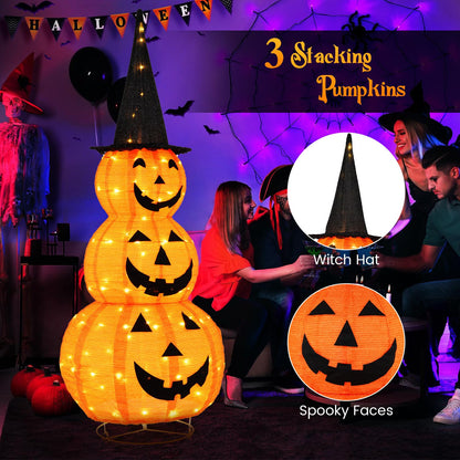 Goflame 5 FT Halloween Light Up Pumpkin Decoration
