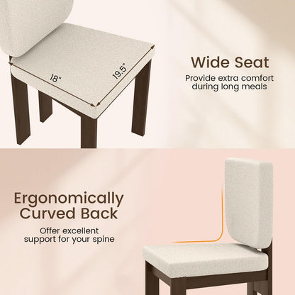 Goflame Soft Sherpa Upholstered Kitchen Dining Room Chairs（2/4）