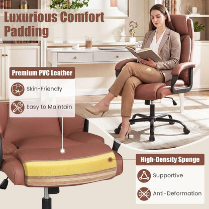 Goflame Executive Office Chair | High Back Ergonomic Home Desk Chair w/Headrest