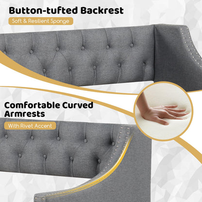 Goflame Upholstered Twin Daybed with Trundle