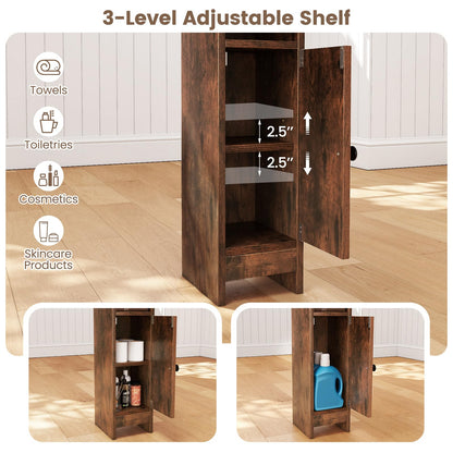 Goflame Slim Bathroom Cabinet with 3 Level Adjustable Shelf & Anti toppling Design