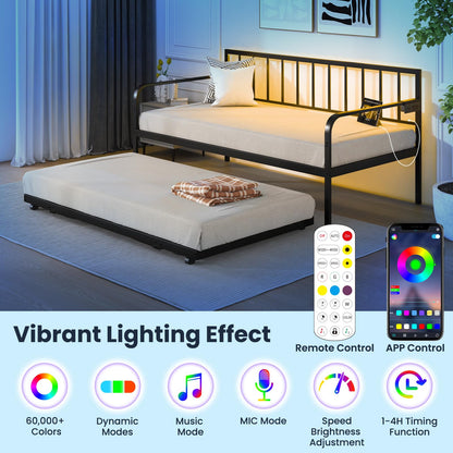 Goflame Twin Daybed with Charging Station & LED Lights