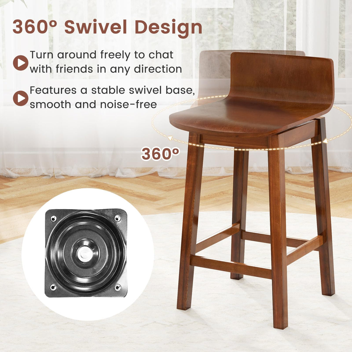 Goflame 24.5" Swivel Bar Stools Set of 2/4