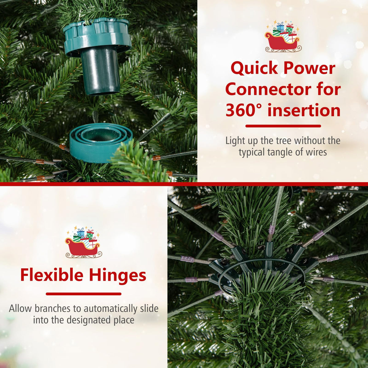Goflame 12 FT Pre-Lit Artificial Christmas Tree with Quick Power Connector