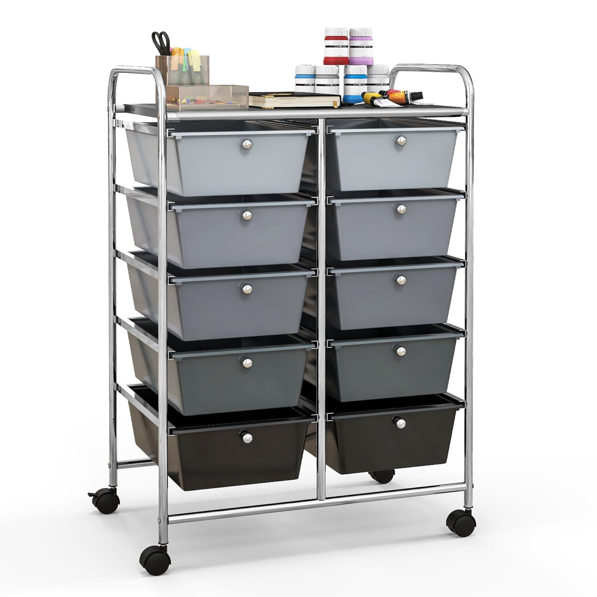10 Drawers Rolling Cart, Classroom Organizers - Goflame