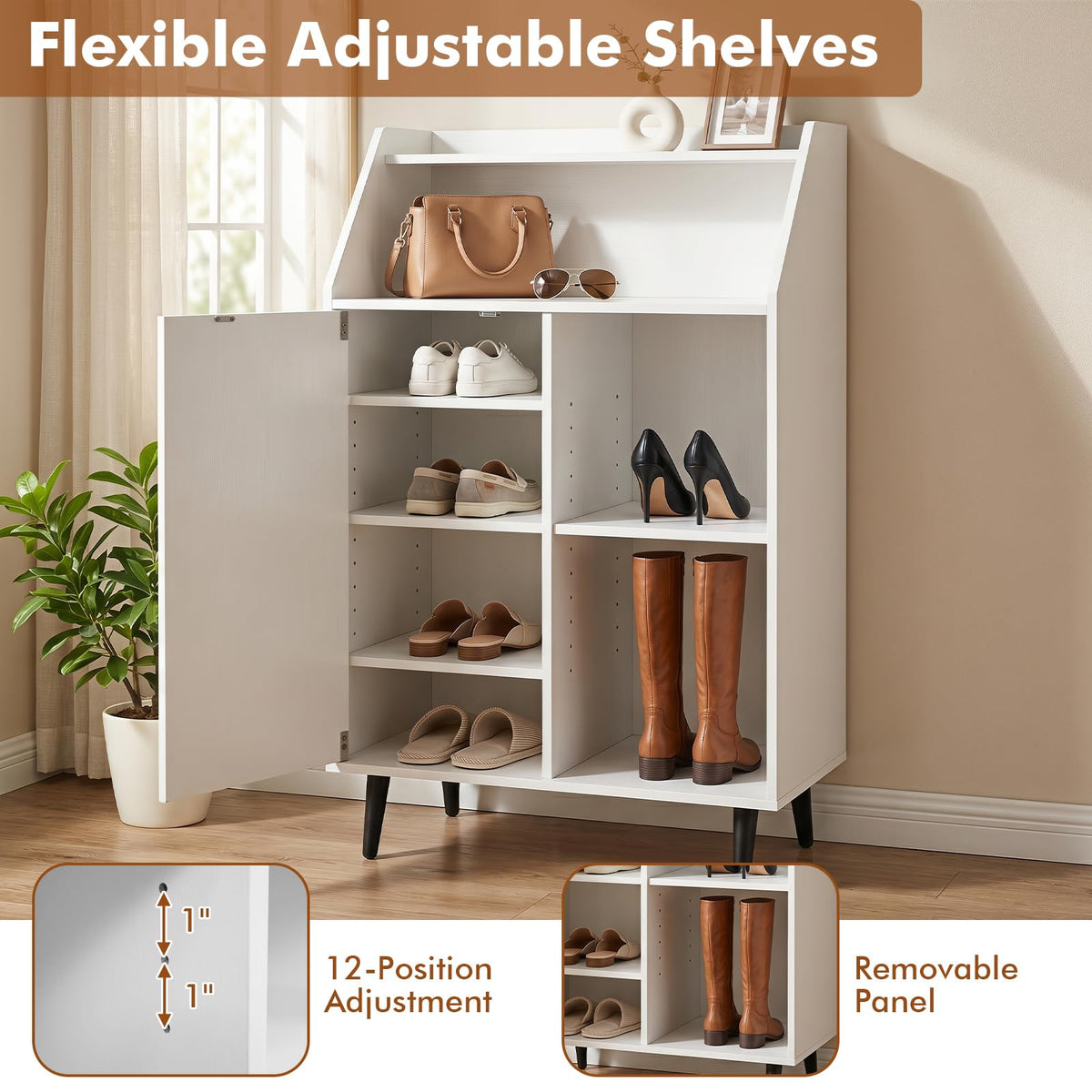 Goflame Shoe Storage Cabinet w/Single-Door