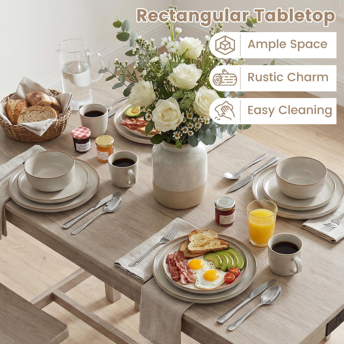 Goflame 4-Piece Counter Height Dining Table Set with Power Outlet