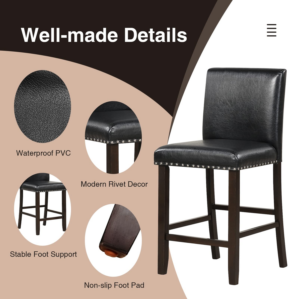 Goflame Bar Stools Set