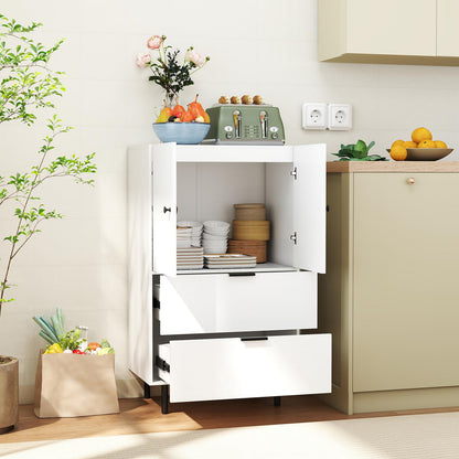 Goflame 2-Door Narrow Storage Sideboard Buffet Cabinet with Drawers