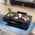 Goflame Modern LED Coffee Table - 2-Tier Center Table