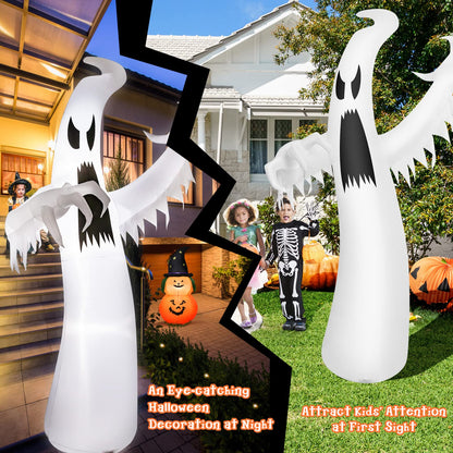12ft Halloween Inflatable Ghost, Quick Blow up Halloween Decoration, Giant Inflatable Specter w/ Bright LED Lights