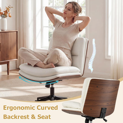 Goflame Armless Office Chair with Wheels for Home Office & Bedroom