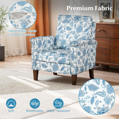 Goflame Upholstered Accent Chair with Floral Pattern