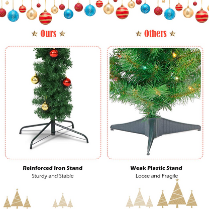 Goflame Pre-Lit Artificial Cactus Christmas Tree with LED Lights and Ball Ornaments - GoflameUS