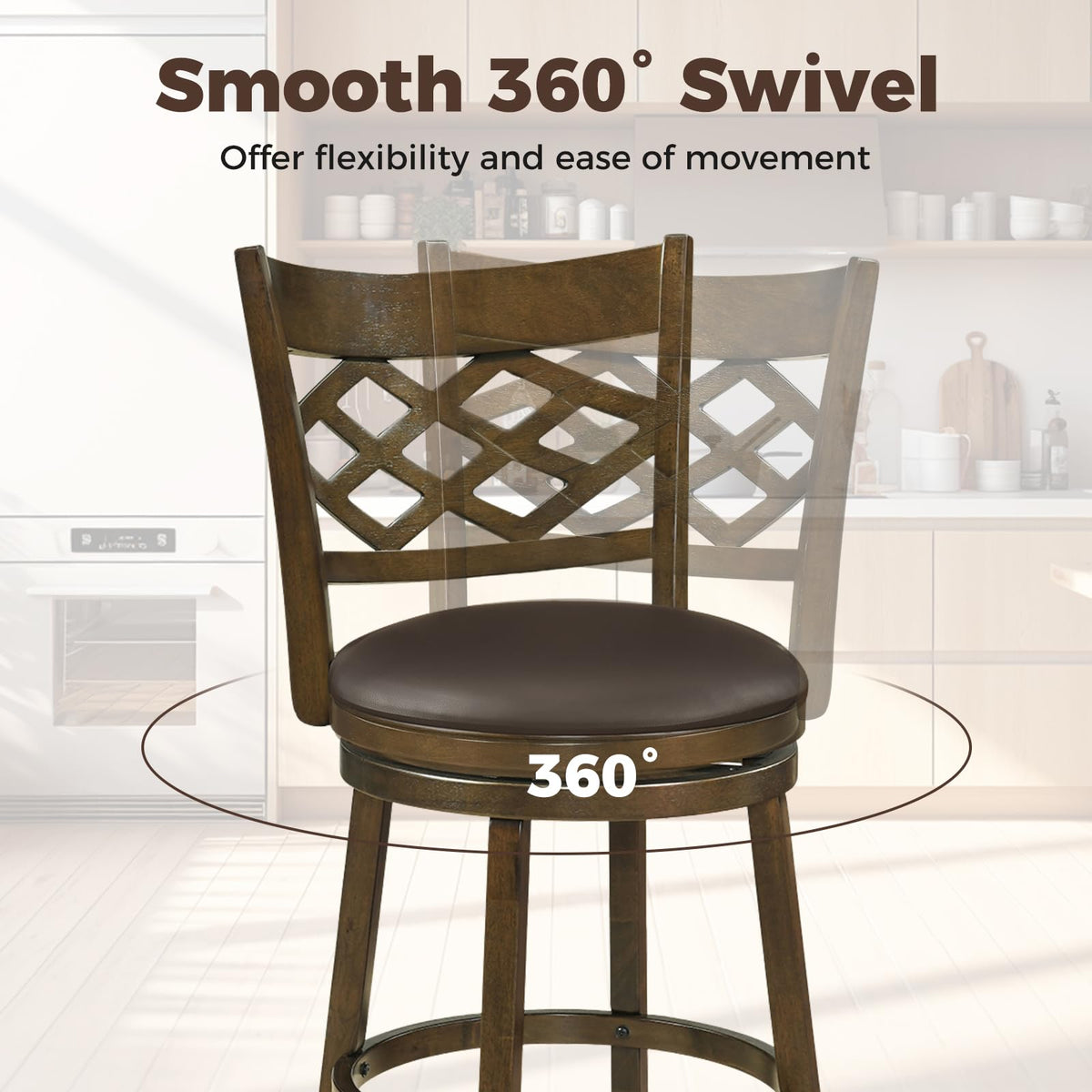 Goflame Swivel Bar Stools Set of 2/4 26"/31" Bar Height Chairs