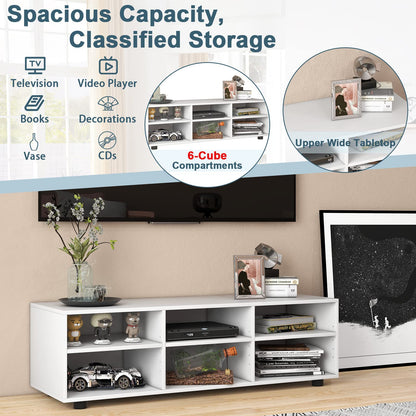 Goflame TV Stand with Cube Storage - TV Console Cabinet w/ 6 Open Compartments