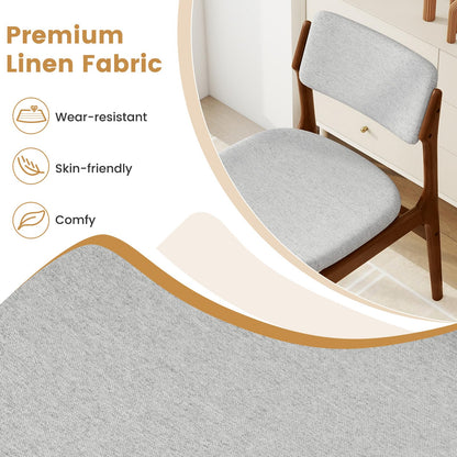 Goflame Modern Padded Dining Chairs with Rubber Wood Legs Set of 2/4