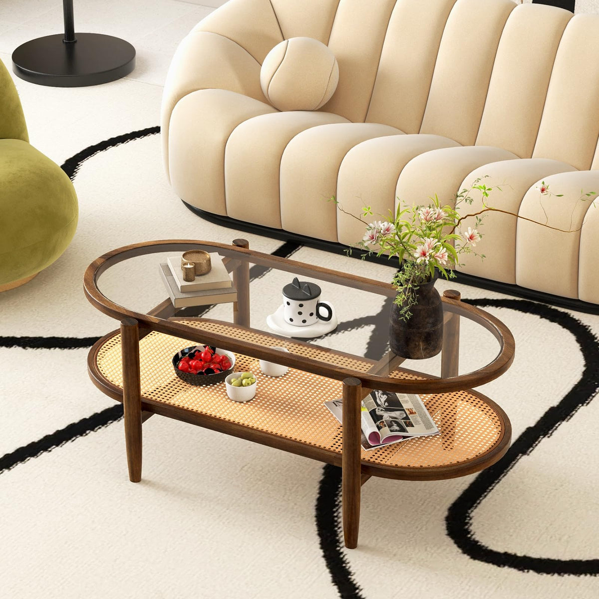 Boho Rattan Coffee Table - Goflame