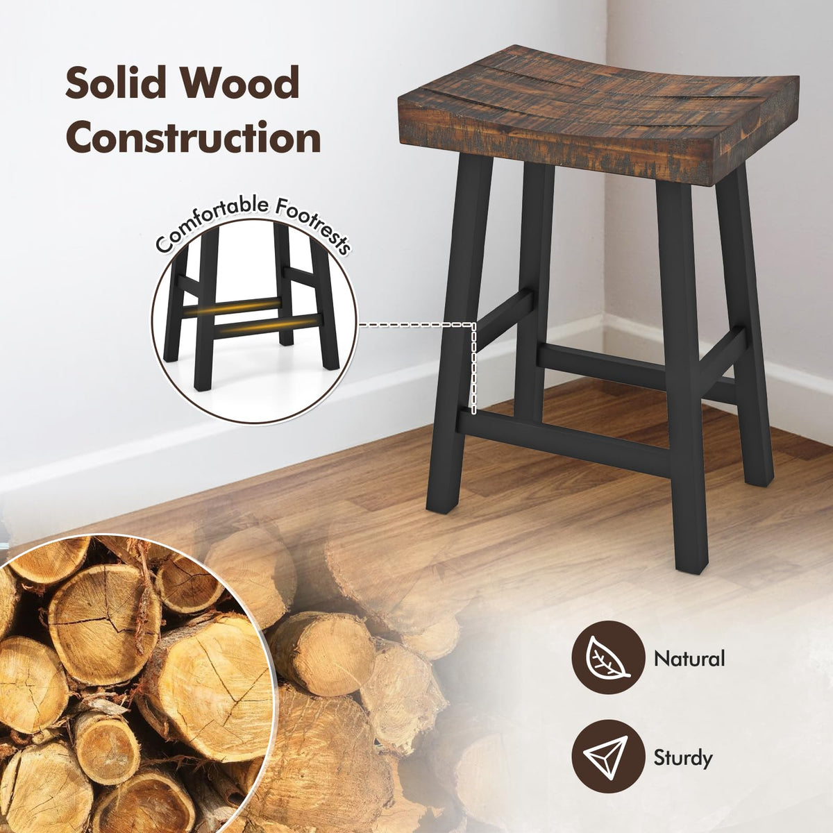 GOFLAME 24”/29”  Bar Stools Set of 2/4 for Kitchen