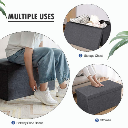 Goflame Folding Storage Ottoman 30 Inches W/ Lift Top