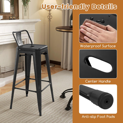 Goflame Metal Bar Stools Set of 4 for Kitchen Island