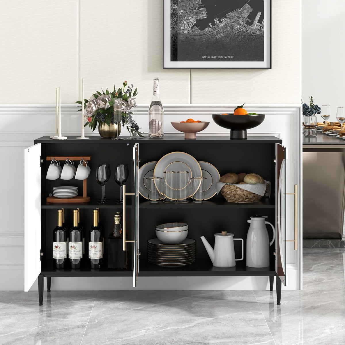 Goflame Large Buffet Cabinet with Storage