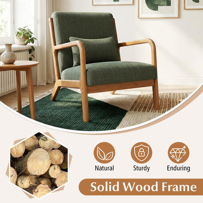 Goflame Modern Accent Chair Corduroy Upholstered Lounge Chair