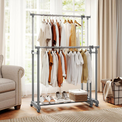Goflame Portable Garment Clothin Rack with Adjustable Height & Width for Laundry